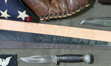“This We’ll Defend “ belt