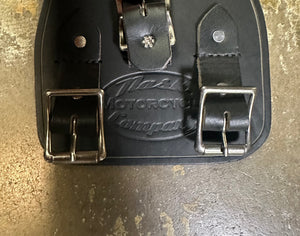 Nash Motorcycle Co: Long Tall Kidney Belt Large-Black-Old Nickel Hardware