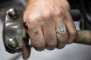 Nash Motorcycle Co. X The C.L. Greye Jewelry Co. sterling silver "Eagle Made" rings - Nash Motorcycle Co.