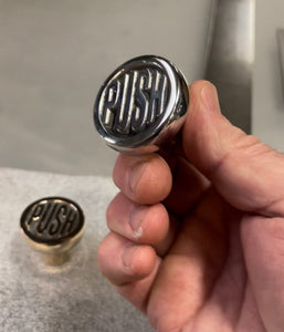 New! "PUSH" Starter Button in Stainless Steel or Bronze (button only) - Nash Motorcycle Co.