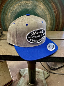 "Nash Motorcycle Company" Heather/Navy Premium 6 panel  Snapback Hat