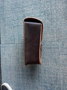 Bit Saddle Bag- Brown leather with black hardware - Left side mount (PTM)