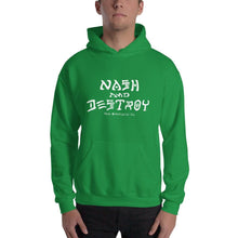 Nash and Destroy Hooded Sweatshirt - White Print (4 color options) - Irish Green / SM - Apparel